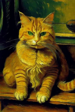 Portrait of a cat by Van Gogh