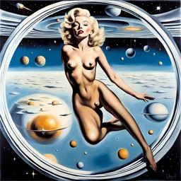 Art by Salvador Dali, naturist Marilyn Monroe floating in a zero gravity space station