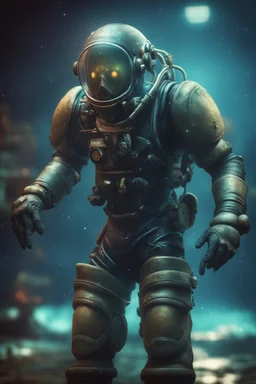 xcom's terror from the deep aquanaut warrior in fallout 4 setting, bokeh, downlight, prize winning, depth of field, in the style of ivo caprino