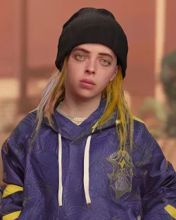 Billie Eilish, clip, photorealistic, 8k