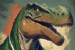 Dinosaur, T-rex, Comic style, portrait