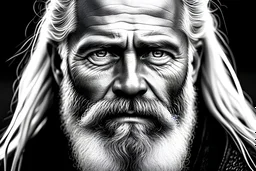 Black and white 50 year old Viking Husband gray hair brown eyes