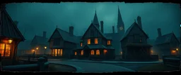 ,3d airbrush render, dark gnome , pinhole cam, airbrush 3d rendering, in the style of John Atkinson Grimshaw , torn edges on border