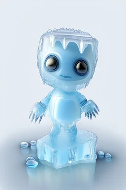 humanoid small cute ice being