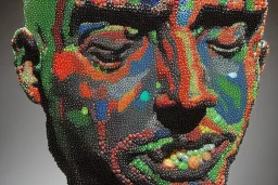 Human face made out of marbles by borglum