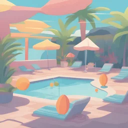 tarjeta invitación colorida pasar tarde en piscina