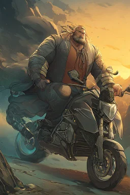 Clean cut asian man in a motorcycle jacket on a strange planet looking at the sunset