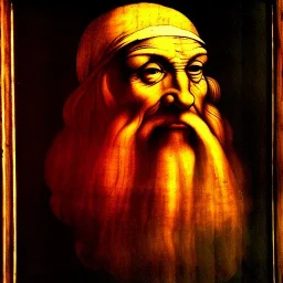 portrait of old merchant by Leonardo da Vinci style