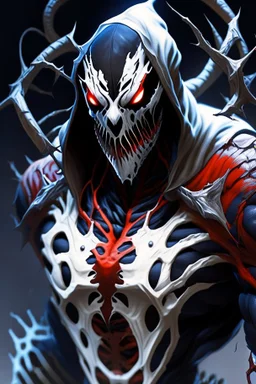 10k hyper realistic detailed Taskmaster fused with carnage symbiote