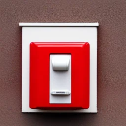 Fire alarm red notifier box on wall