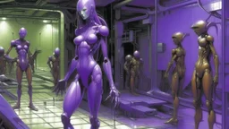 A purple cybernetic realm painted by Edgar Degas