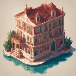 Venetian House Vector Art Fantasy Isometric view