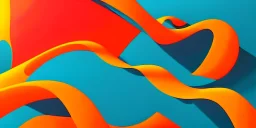 Vector technology abstract background with dynamic amorphous vector flowing gradient particle water curve waves and modern red, yellow, orange lines. Retro futurism geometric, cyberpunk.