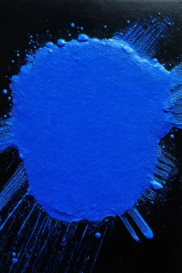 Blue paint spread on blck background