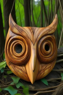 wooden owl mask