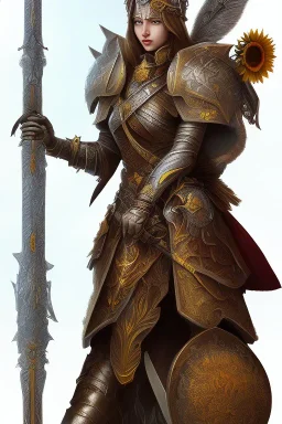 fantasy sunflower warrior queen sword