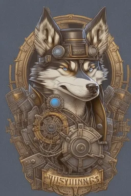 steampunk husky gamer logo tambs