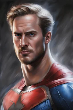 realistic painting of marvel superhero