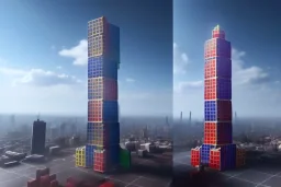 Rubik cube skyscraper tower