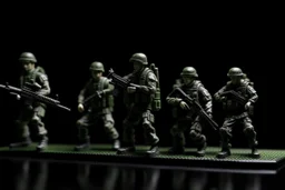 toy soldiers military operation rapocolypse to to right corner black floor black blackground