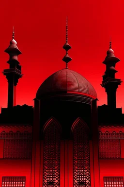 gambar masjid background merah