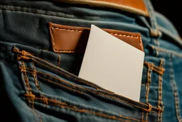 close up of jean pocket with card coming out of back pocket