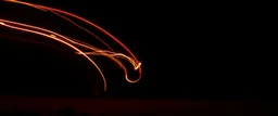 streaking swirling trails of light in the background, natural red tones, brown dirt ground long bottom, dark background