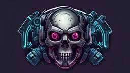race skull cyberpunk logo
