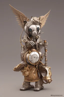 cute steampunk mechanical monkey with wings