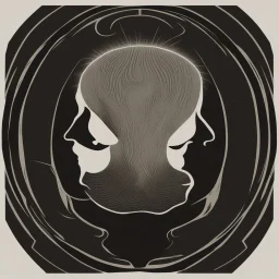 The logo you're describing appears to have a mysterious and captivating vibe. In the image, there's a person who is clearly visible but without revealing their full identity. At the center of the image is the face of this person, transitioning from darkness into light. Behind this person, there's a black background that gradually fades into darkness. The background is characterized by soft, subtle lighting that illuminates the person and reveals subtle details around them. The colors used in th