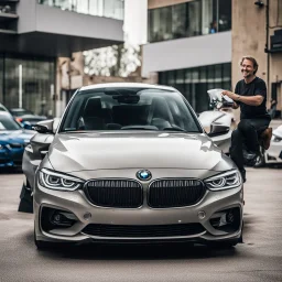 счастливый владельца бмв