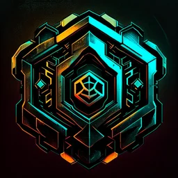 cyberpunk hexagon logo