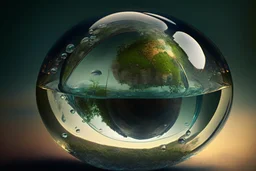 A glass sphere with a world inside