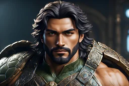 Rafael in 8k live action anime artstyle, Turtles man, dynamic pose, intricate details, highly detailed, high details, detailed portrait, masterpiece,ultra detailed, ultra quality