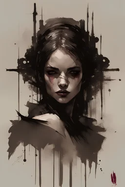 The Evil Princess of Darkness, fantasy, cyberpunk, dystopia, by Florian Nicolle