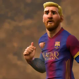 perfect face, lionel messi golden statue, 8k, render, ray tracing, highly detailed, highly realistic