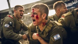 the Israeli soldiers were crying and their faces were covered in blood