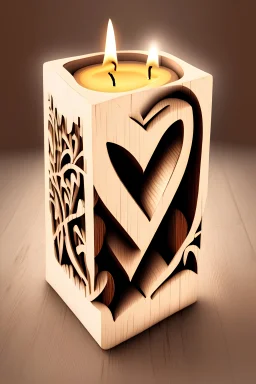 "Generate an AI art logo for 'Love Wooden Candle Holder.' Picture a romantic and rustic wooden candle holder with 'Love' engraved or incorporated into the design. Infuse warmth, craftsmanship, and a sense of love and tranquility into the logo, reflecting the product's essence."
