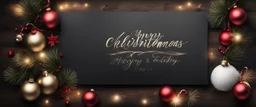 Hyper Realistic Christmas Celebrations card with a dark rustic background