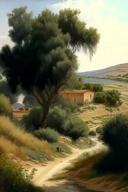 Spanish landscape painting, natural, realistic