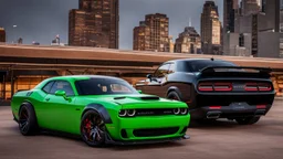 Dodge Challenger SRT Hellcat And Enus Paragon R Fusion, Super Detailed, desktop wallpaper, 4K