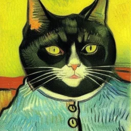 Portrait of a cat by Van Gogh