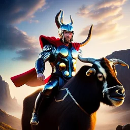 Ultra detailed fullbody Portrait in oil on canvas of Thor armor,helmet,riding a giant goat,extremely detailed digital painting, extremely detailed face, crystal clear eyes, mystical colors ,perfectly centered image, perfect composition, rim light, beautiful lighting,masterpiece ,8k, stunning scene, raytracing, anatomically correct, in the style of Seung Eun Kim and Steve Jung and Simon Bisley and uncannyknack.