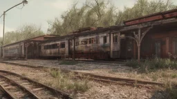 Abandoned old station locomotive