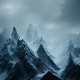 3d design of a mountain in the rain close up