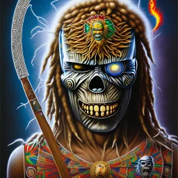  iron maiden Fibonacci Afrique vaudou rastafary joint, protection , lance flammes, ange gardien