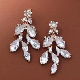 crystal flower earrings, highly detailed, delicate, intricate, photorealistic, high fashion, jewellery, luxury, designer