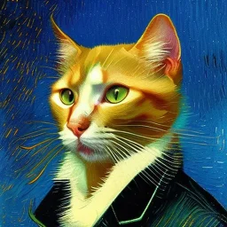 Portrait of a cat by Van Gogh