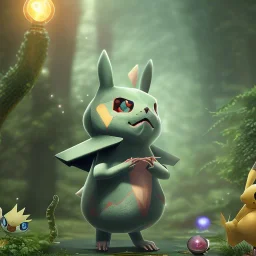 Mystery pokemon,Ambiance dramatique, hyperrealisme, 8k, high quality, lot of details, fit within portrait