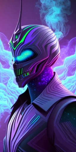 purple venom galaxy super villain and teal smoke background